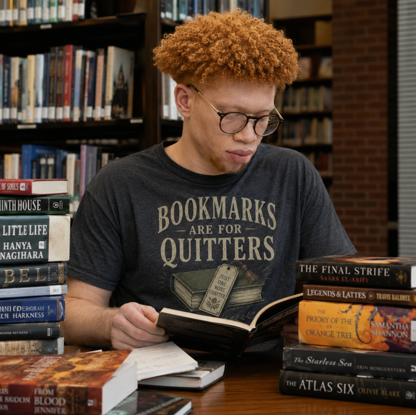 Book lover graphic tees from the Booked and Unhinged collection