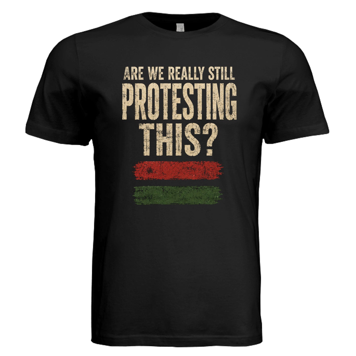 Equality graphic tee in black with vintage distressed protest design