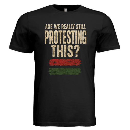 Equality graphic tee in black with vintage distressed protest design