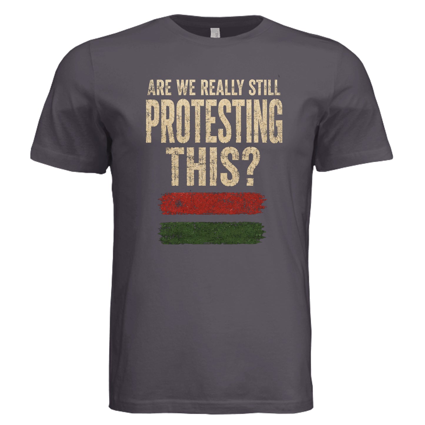 Dark gray equality graphic tee with vintage-inspired social justice design