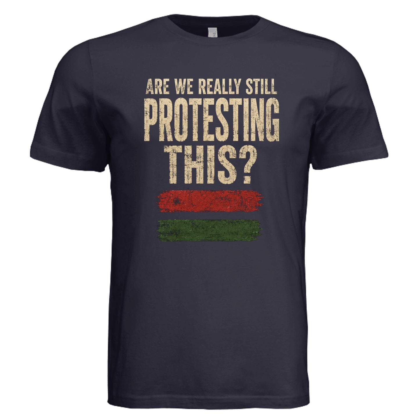 Navy equality graphic tee with retro equality message