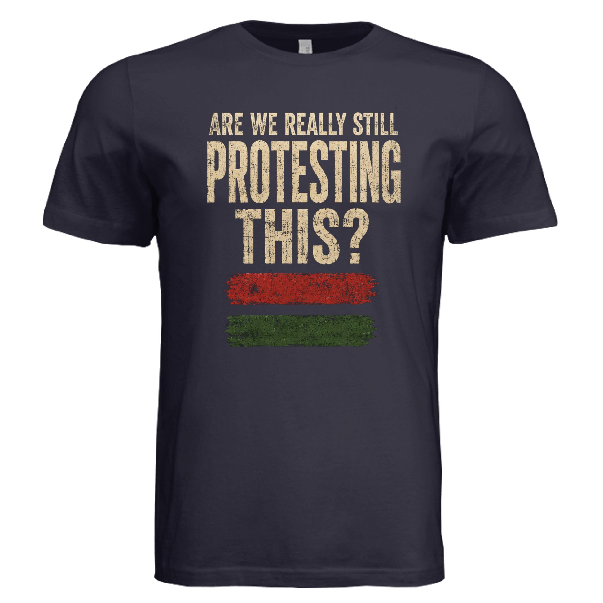 Navy equality graphic tee with retro equality message