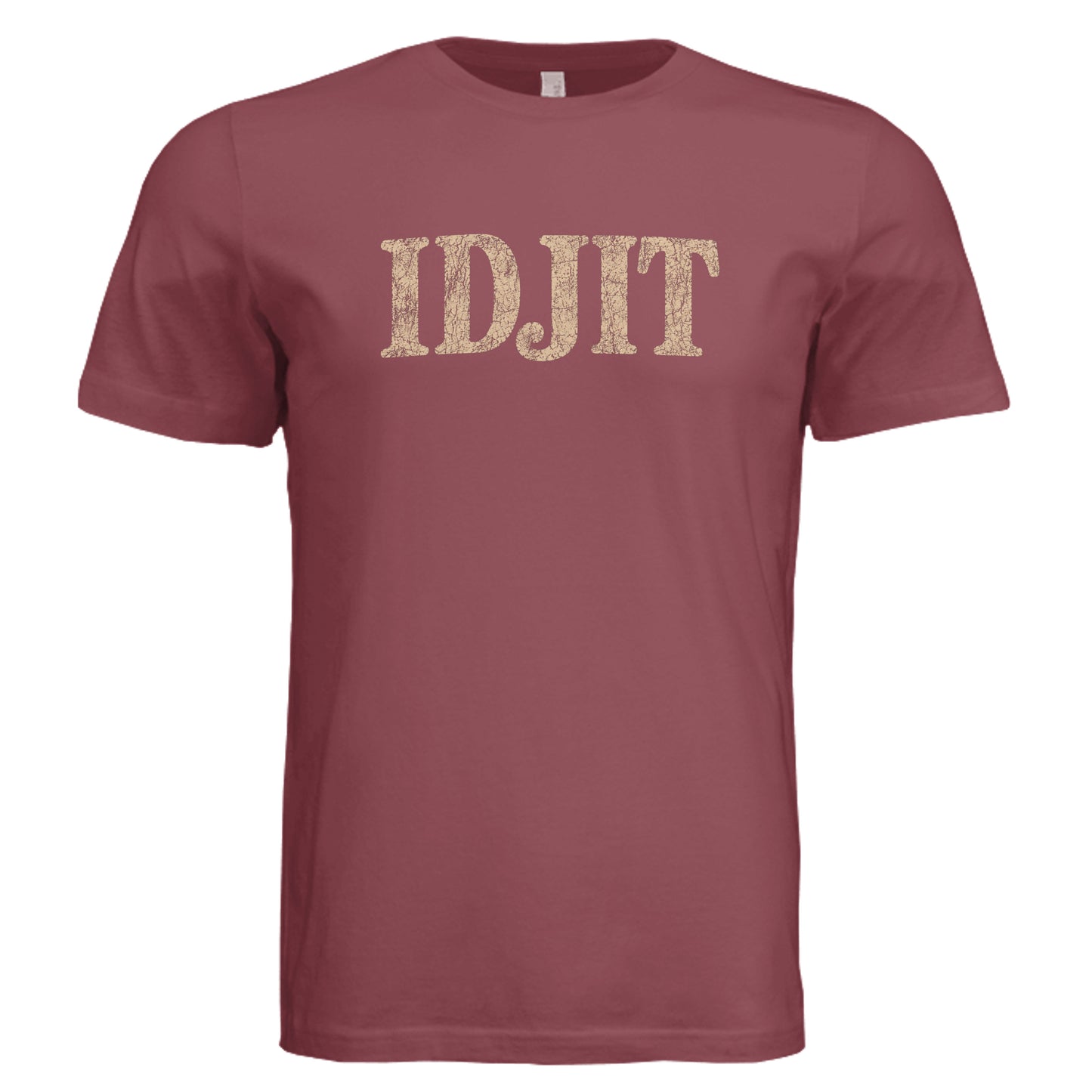 Idjit T-Shirt vintage graphic tee in solid maroon triblend front view