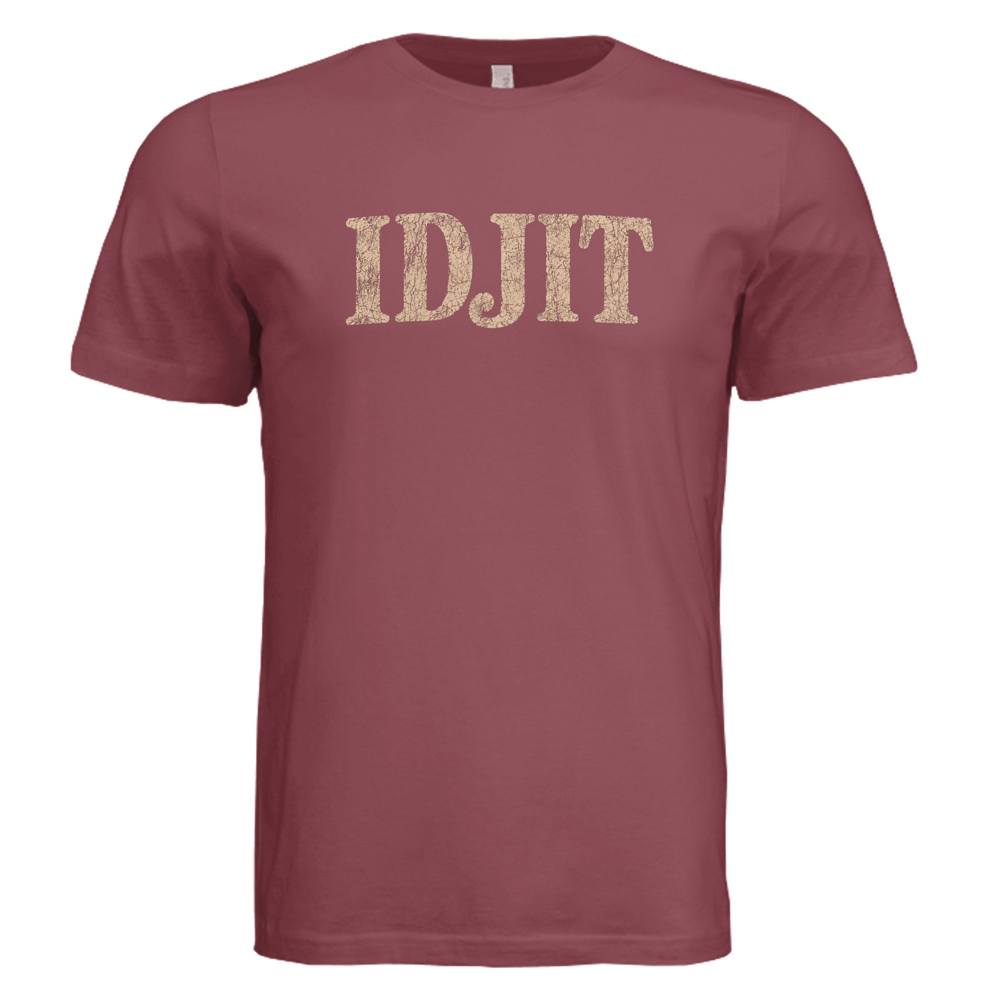 Idjit T-Shirt vintage graphic tee in solid maroon triblend front view