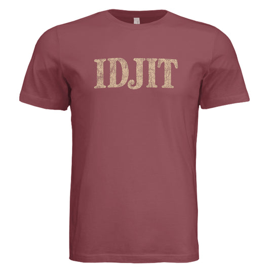 Idjit T-Shirt vintage graphic tee in solid maroon triblend front view