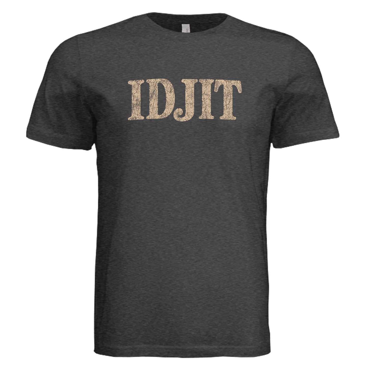 Idjit T-Shirt vintage graphic tee in charcoal black triblend front view