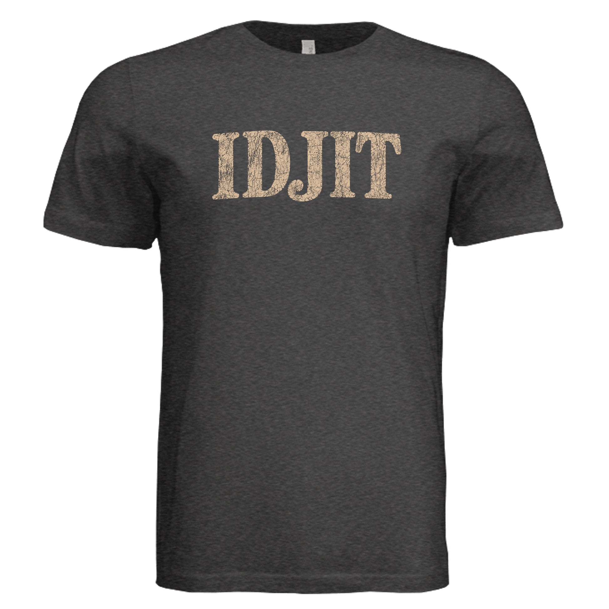 Idjit T-Shirt vintage graphic tee in charcoal black triblend front view