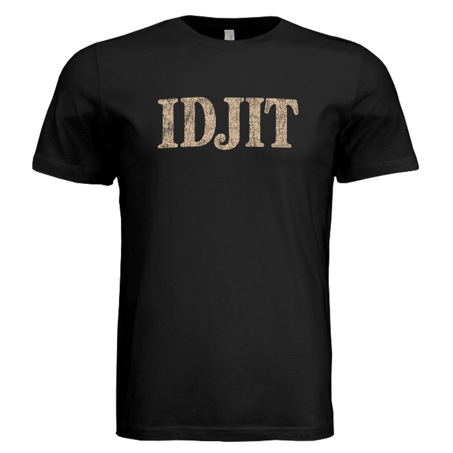 Idjit T-Shirt vintage graphic tee in solid black triblend front view