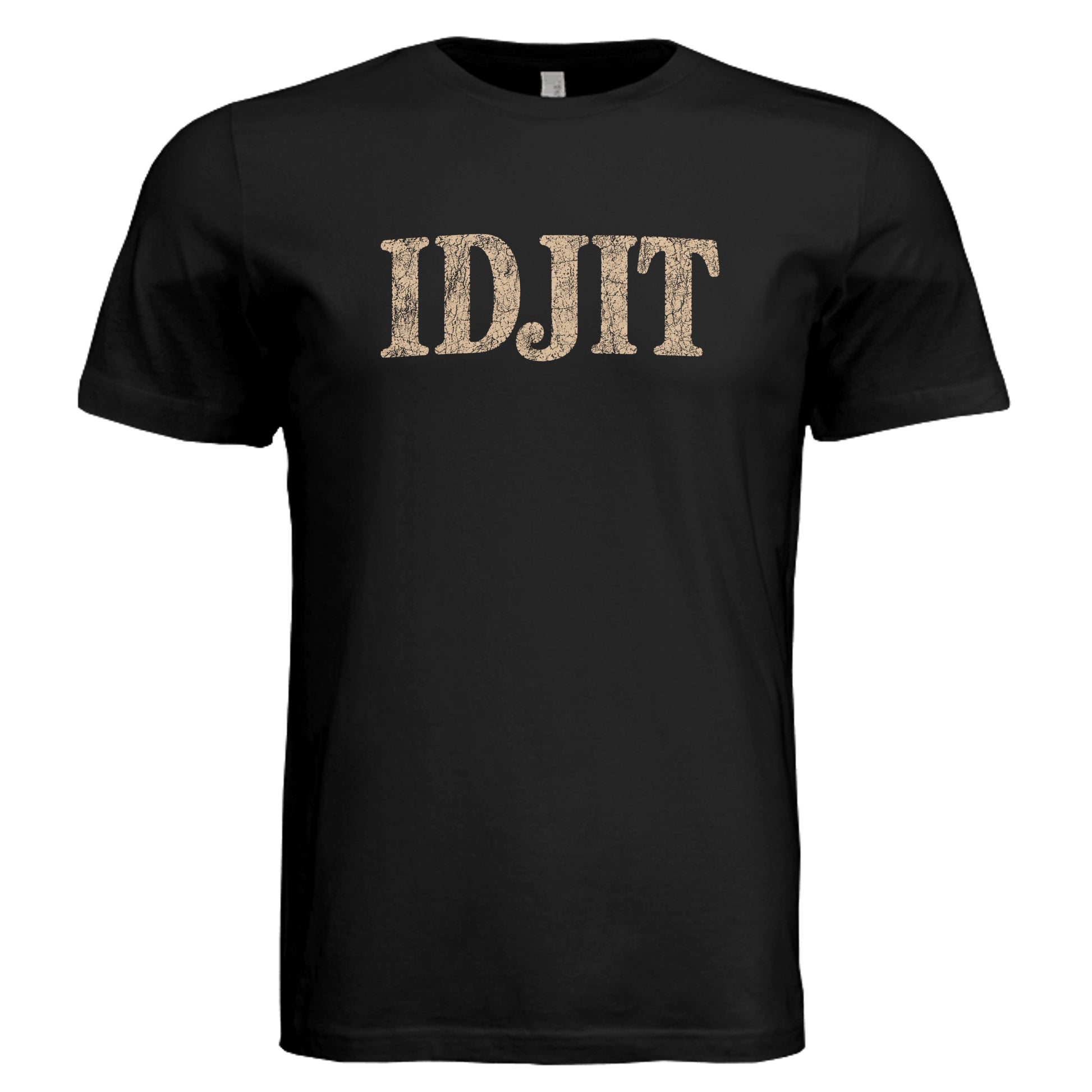 Idjit T-Shirt vintage graphic tee in solid black triblend front view