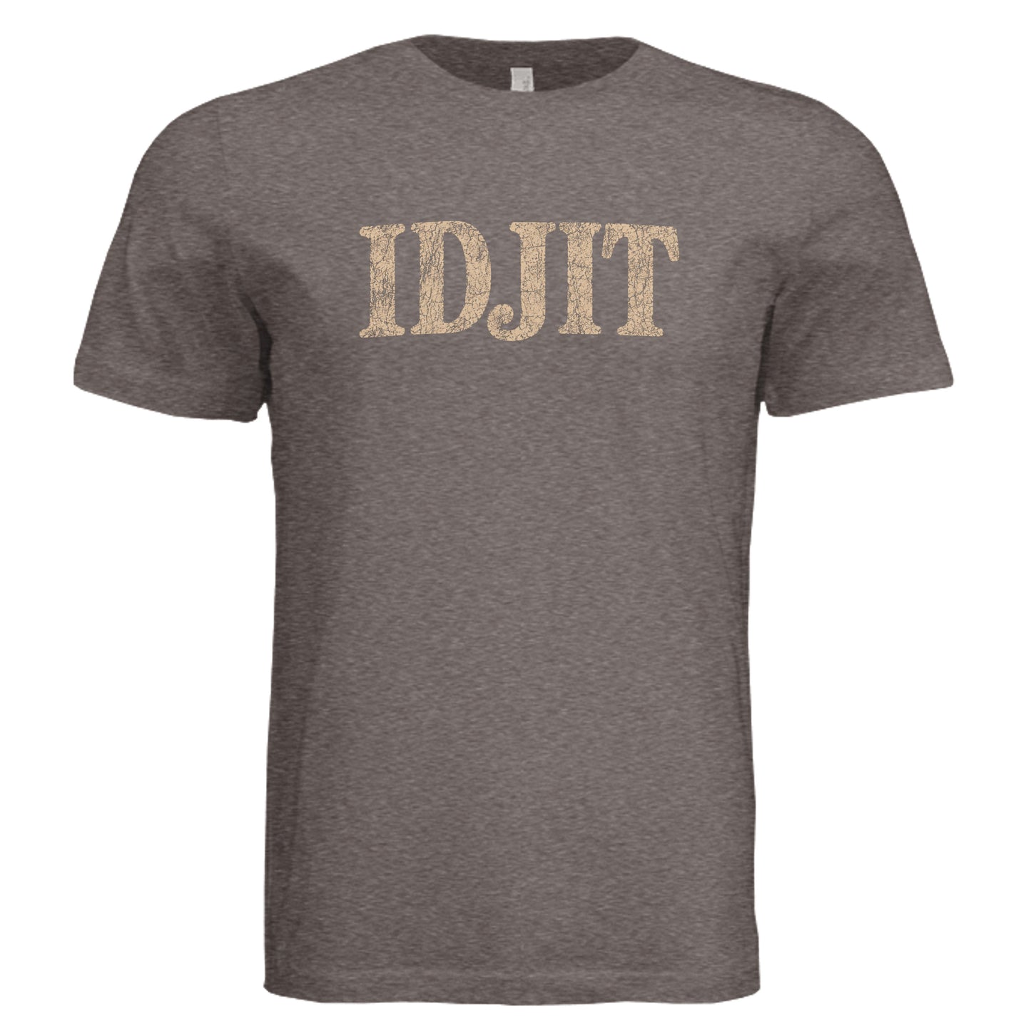 Idjit T-Shirt vintage graphic tee in brown triblend front view