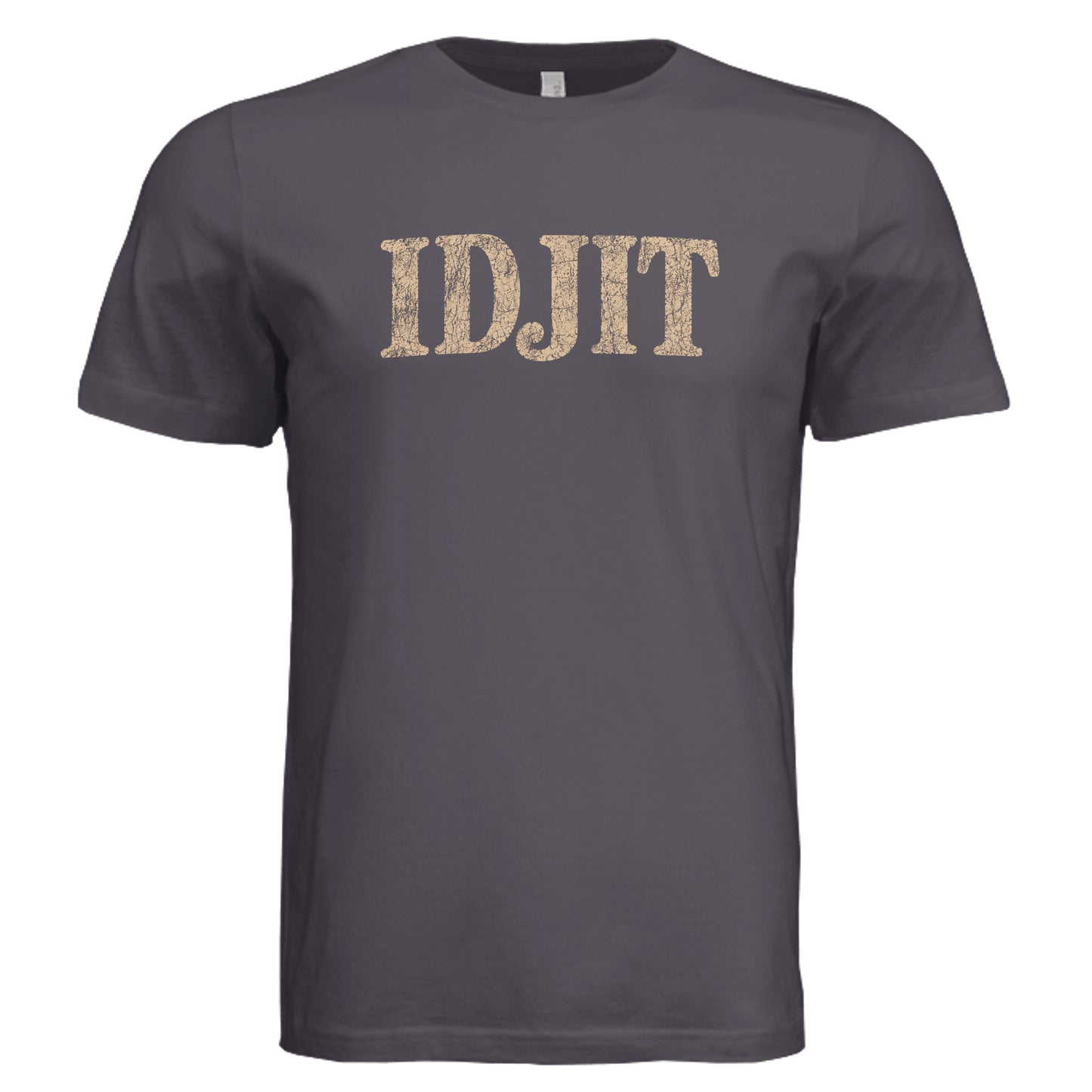 Idjit T-Shirt vintage graphic tee in dark gray triblend front view