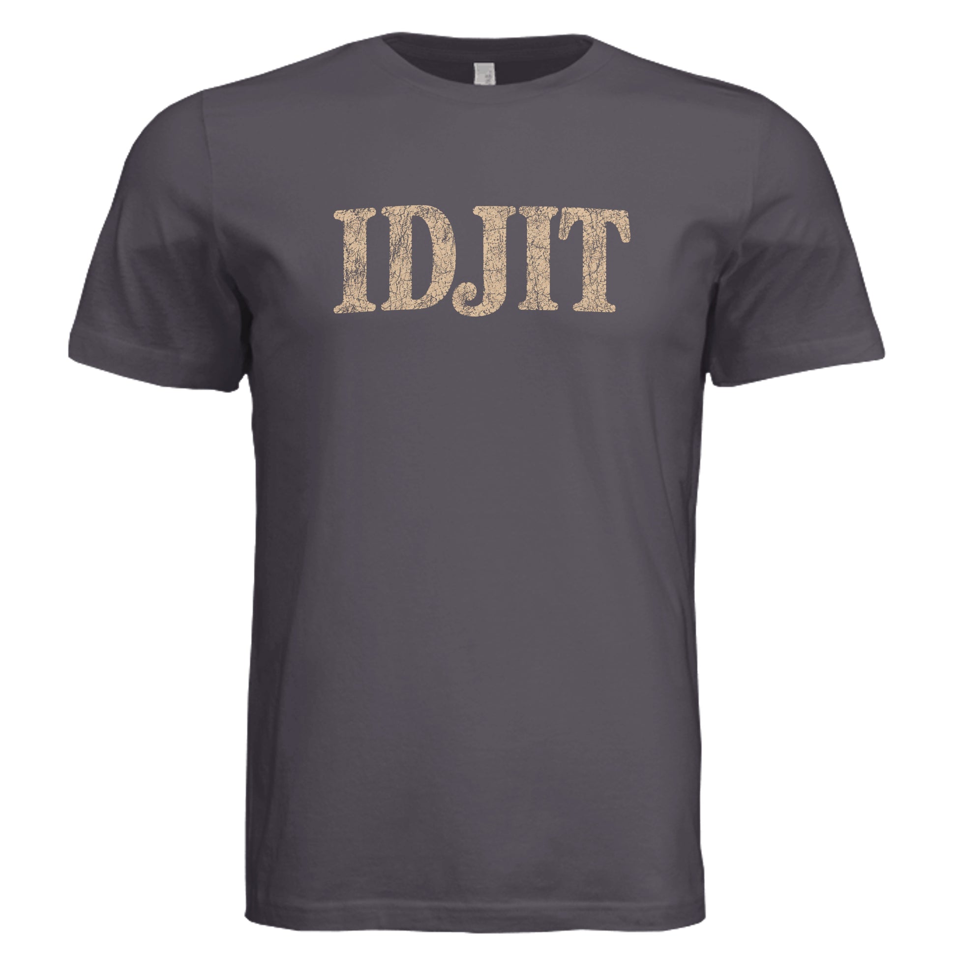 Idjit T-Shirt vintage graphic tee in dark gray triblend front view
