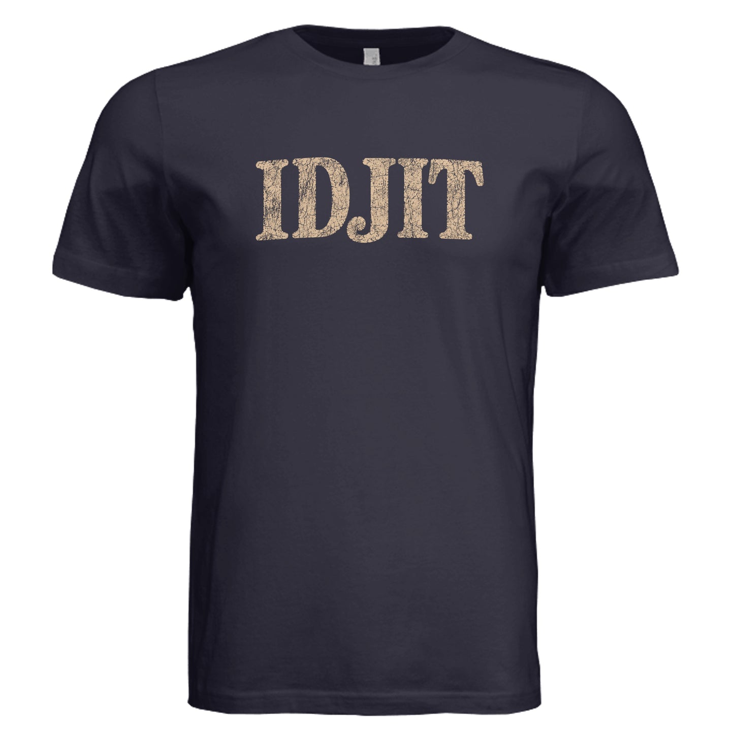 Idjit T-Shirt vintage graphic tee in solid navy triblend front view