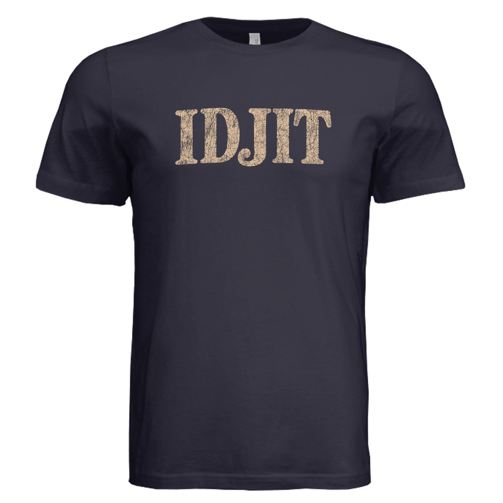 Idjit T-Shirt vintage graphic tee in solid navy triblend front view