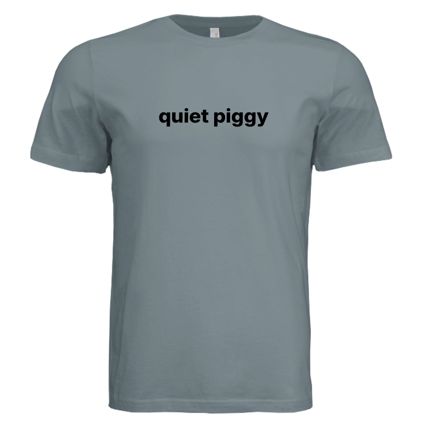 Quiet Piggy T-shirt on Blue Storm Triblend soft graphic shirt