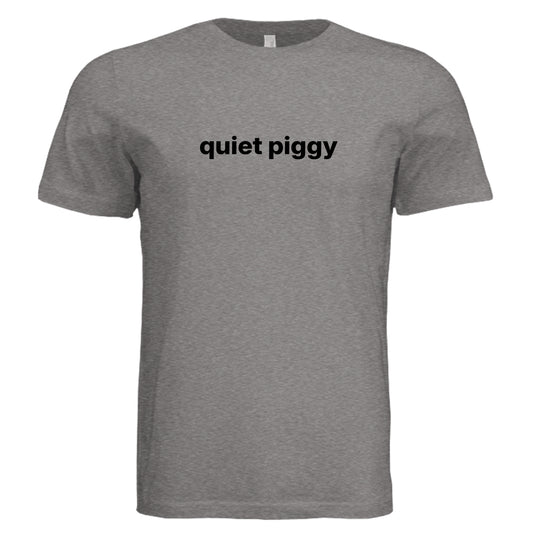 Quiet Piggy T-shirt on Storm Triblend Bella + Canvas unisex tee