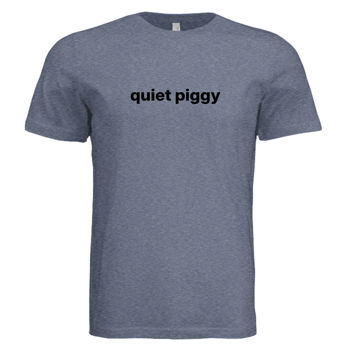 Quiet Piggy T-shirt on Navy Triblend vintage graphic tee