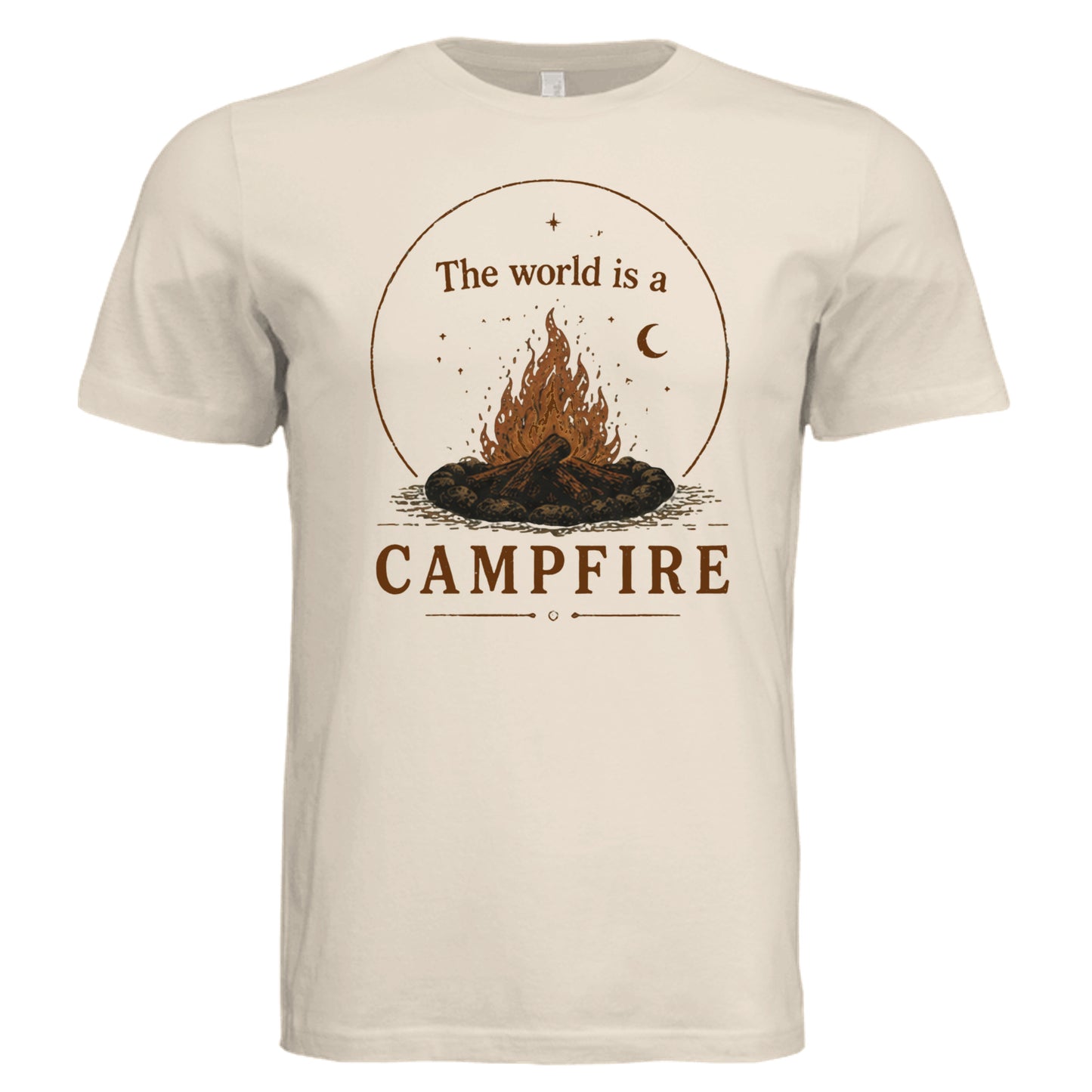 Solid Natural Triblend: The World Is a Campfire T-Shirt in Solid Natural Triblend