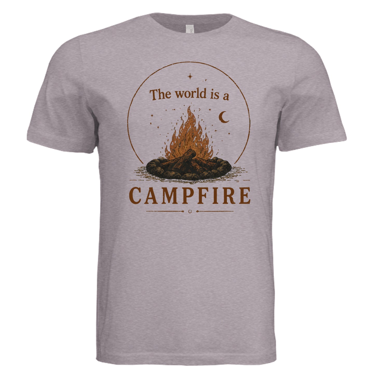 Orchid Triblend: The World Is a Campfire T-Shirt in Orchid Triblend