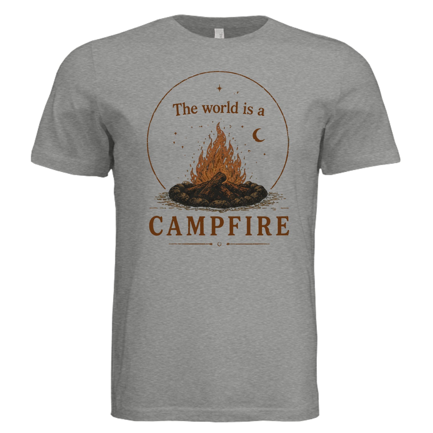 Grey Triblend: The World Is a Campfire T-Shirt in Grey Triblend