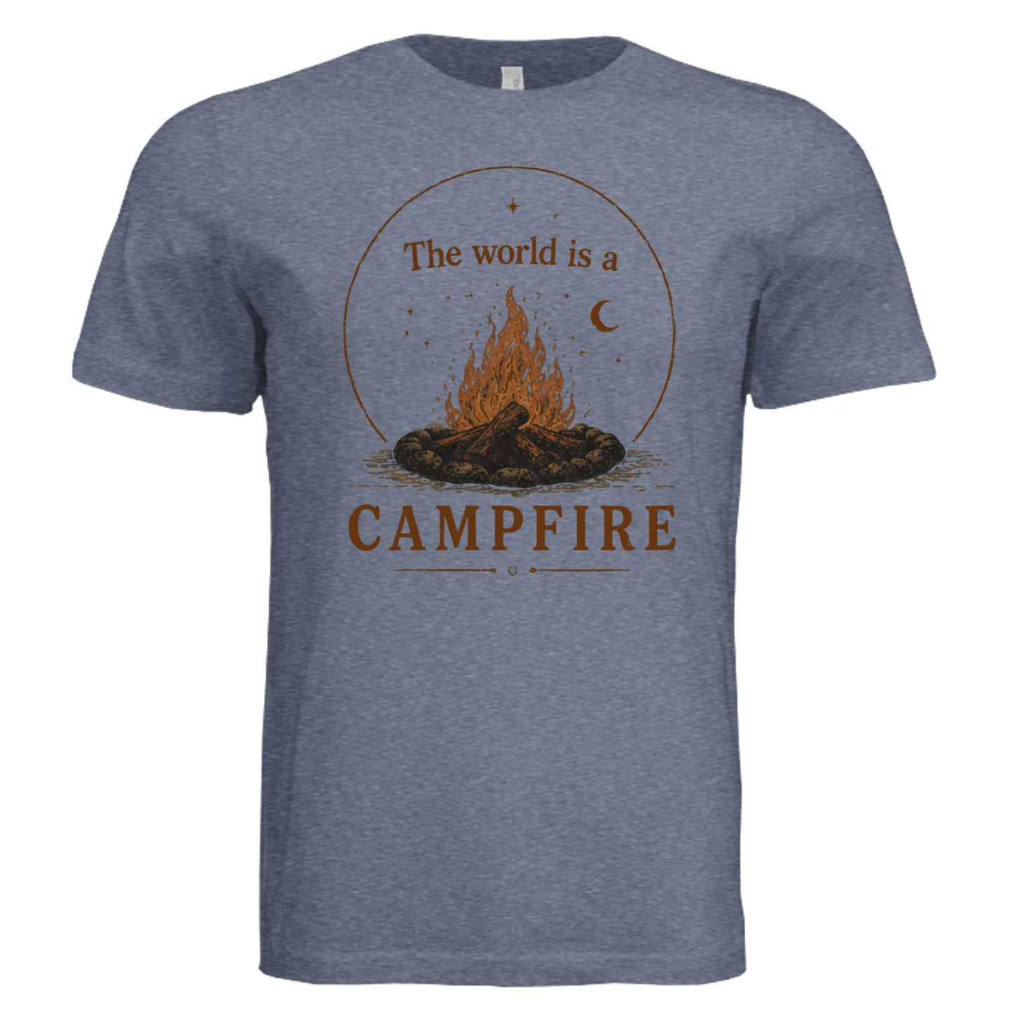 Navy Triblend: The World Is a Campfire T-Shirt in Navy Triblend