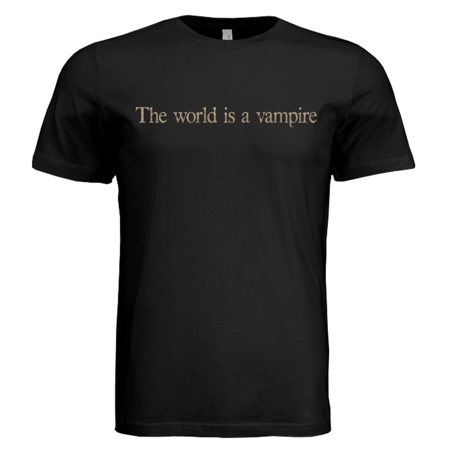The World Is a Vampire Graphic T-Shirt in Black with Vintage-Inspired Artwork