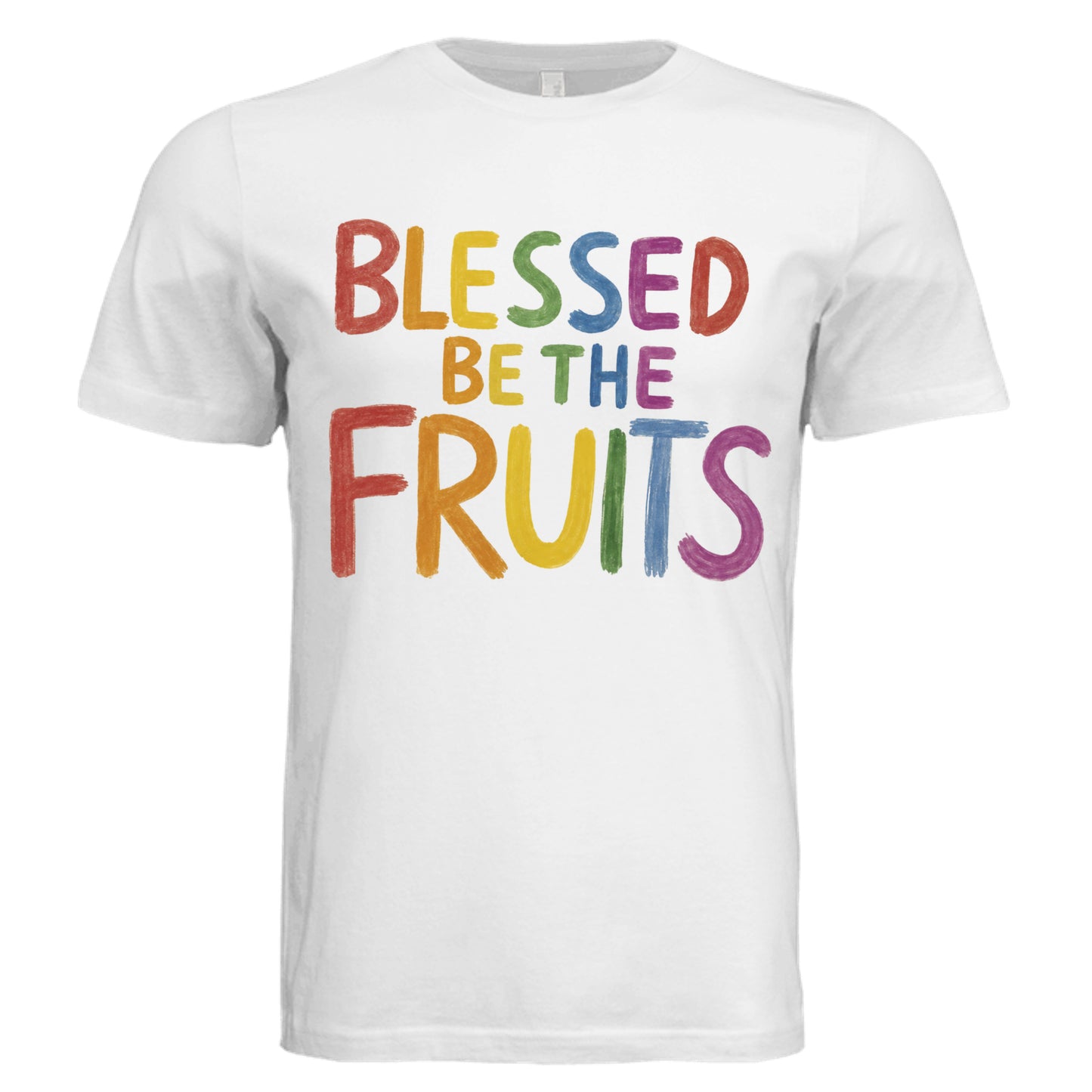 Blessed Be The Fruits Shirt in Solid White Triblend with retro graphic print