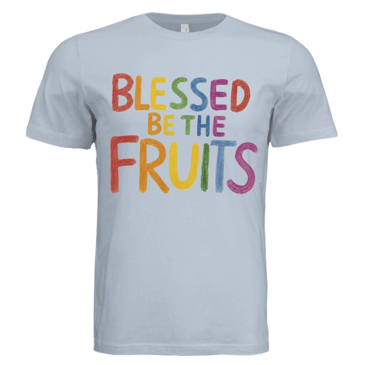 Blessed Be The Fruits Shirt in Carolina Blue Triblend vintage graphic tee