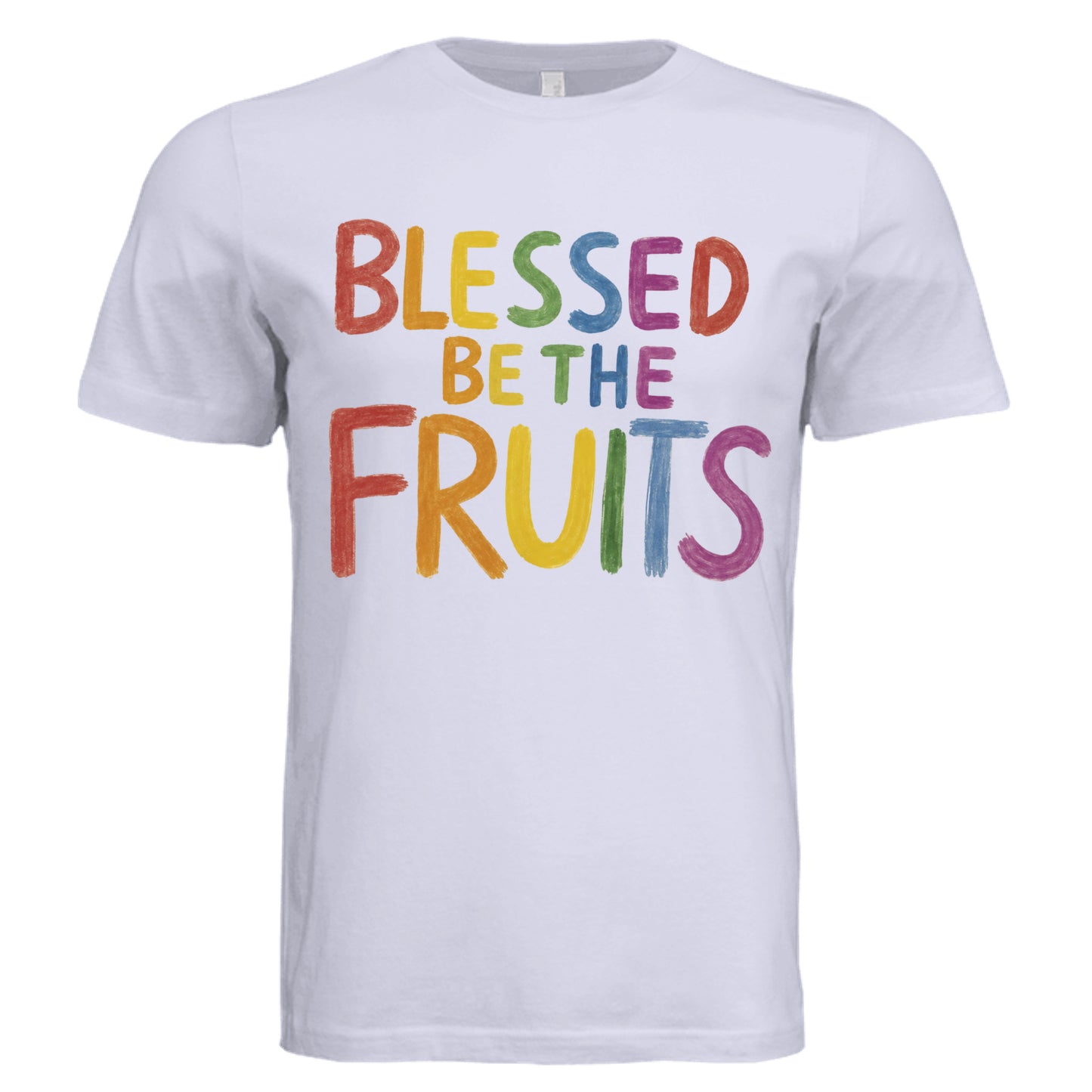 Blessed Be The Fruits Shirt in Dark Lavender Triblend retro graphic T-shirt