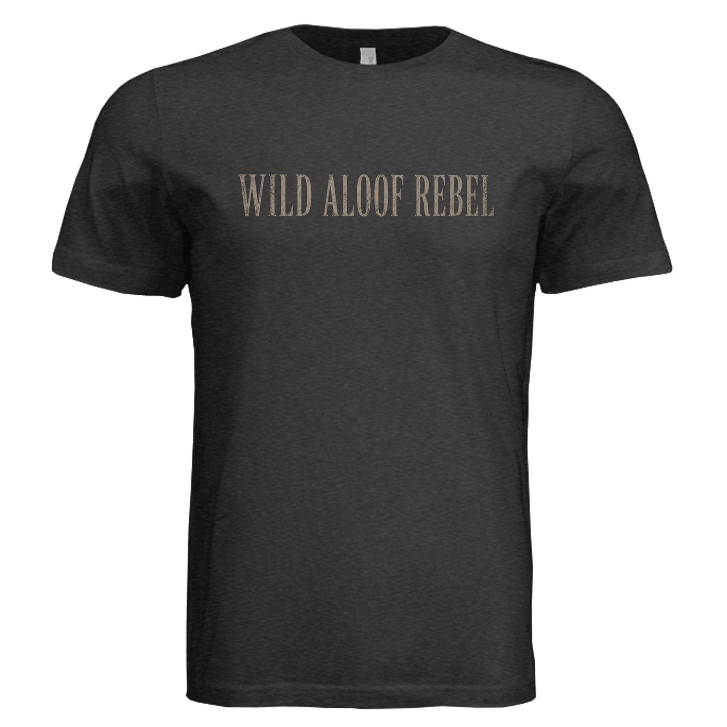 Wild Aloof Rebel Graphic T-Shirt in Heather Black | Vintage Unisex Bella + Canvas Tee